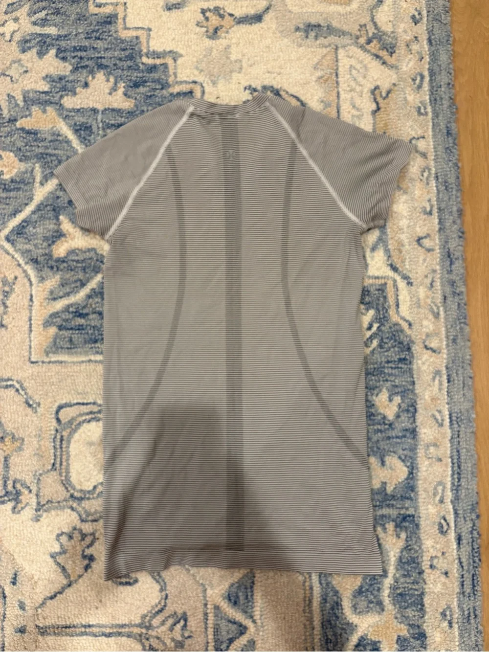 lululemon athletica black and white Striped Short Sleeve Tee